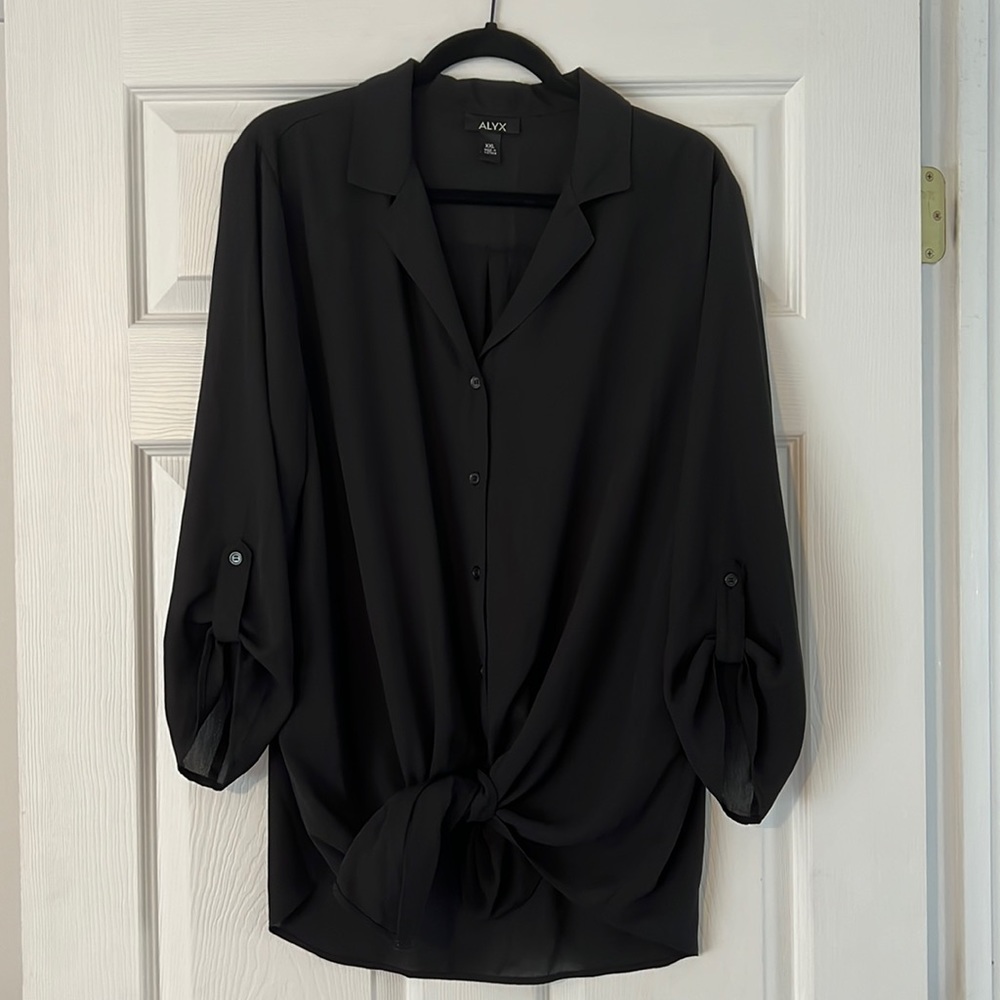 ALYX Black button up top 3/4 sleeves XL